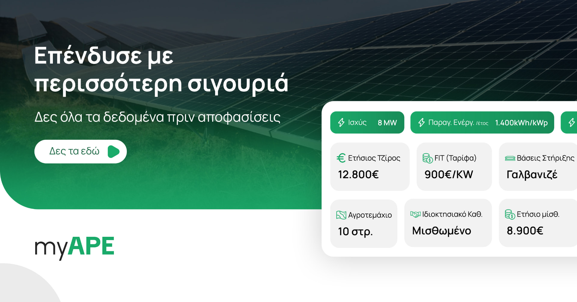 myAPE.gr investment listing campaign creative